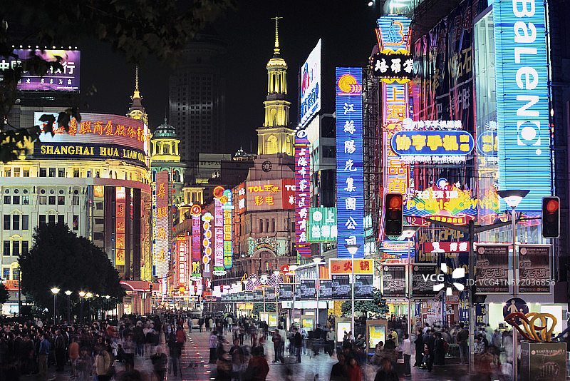 上海南京路璀璨灯光图片素材