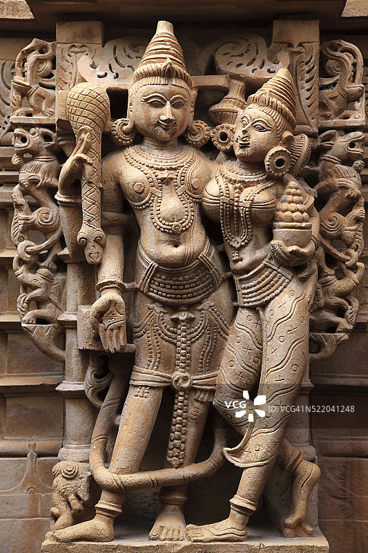 杰伊瑟尔梅尔耆那教寺庙中的雕刻人物图片素材