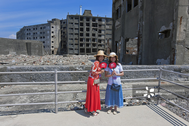 日本九州长崎附近的军舰岛图片素材