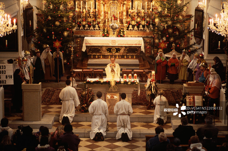 奥地利教堂的颂歌仪式图片素材