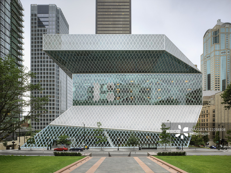 雷姆·库哈斯设计的新西雅图公共图书馆图片素材