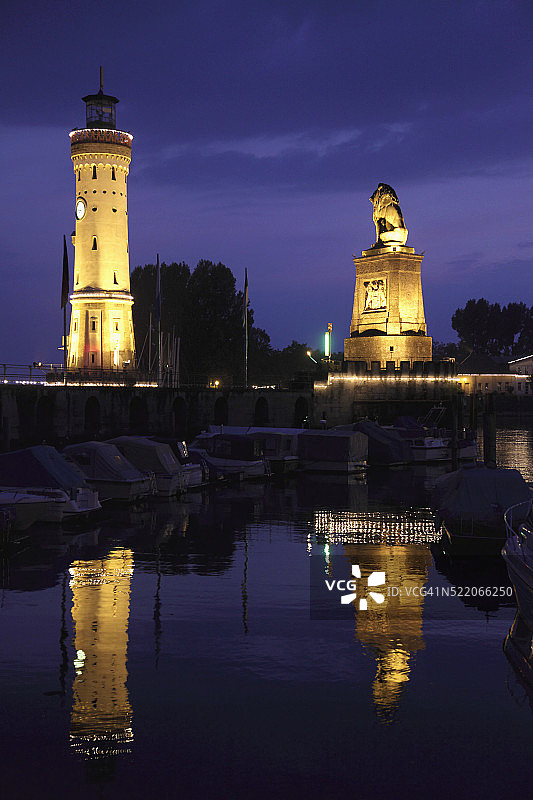 康斯坦茨湖林道港口入口图片素材