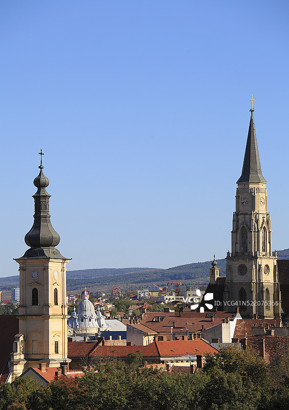 罗马尼亚克卢日-纳波卡天际线图片素材