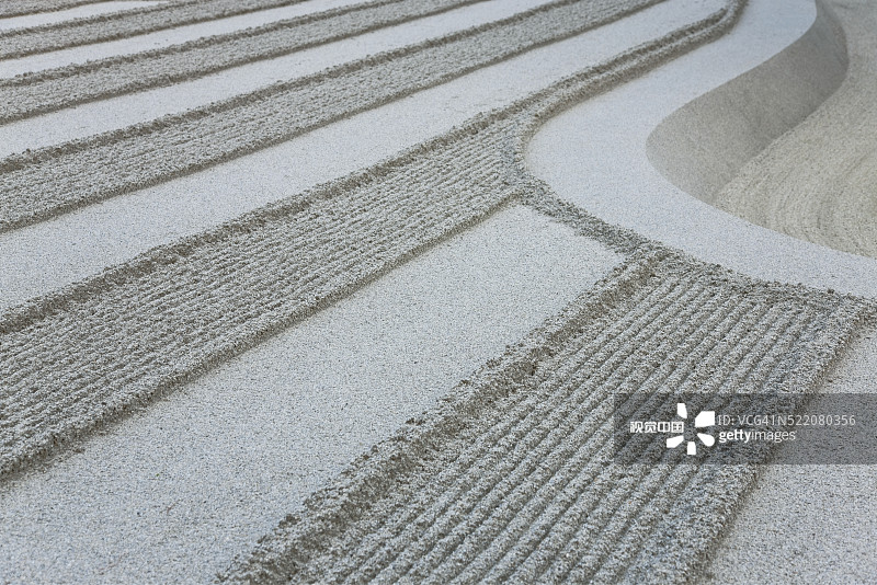 京都银阁寺的沙雕禅意花园图片素材