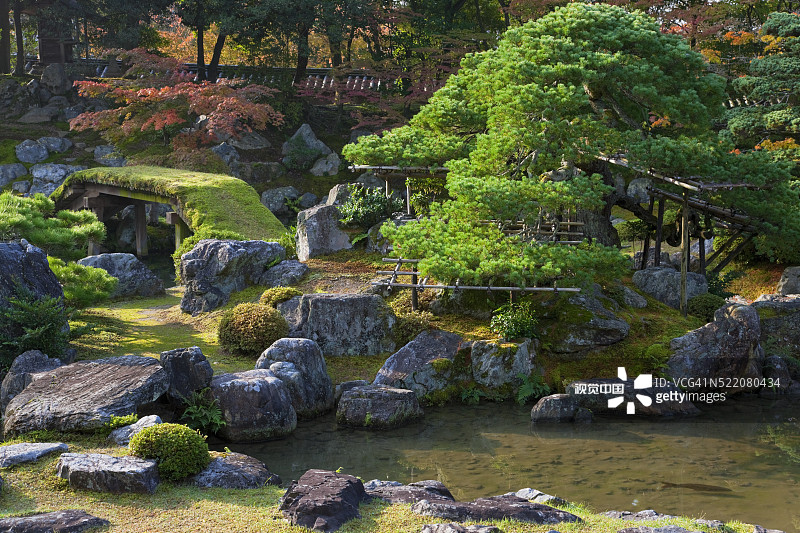 日本京都醍醐寺三宝院庭园图片素材
