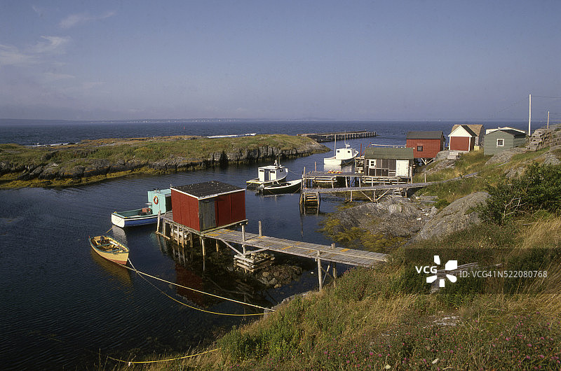 加拿大新斯科舍省蓝色岩石渔村图片素材