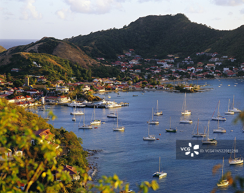 圣特岛港口的帆船图片素材