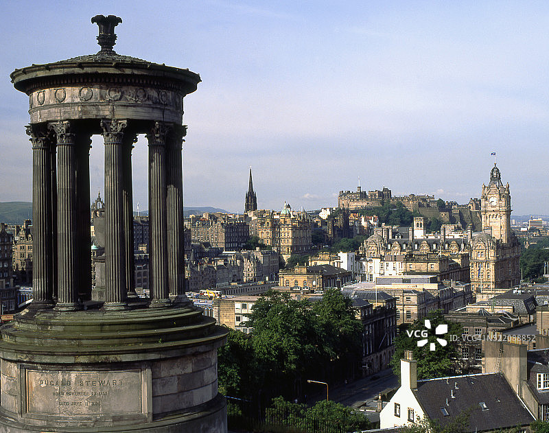 道格尔·斯图尔特纪念碑和爱丁堡图片素材