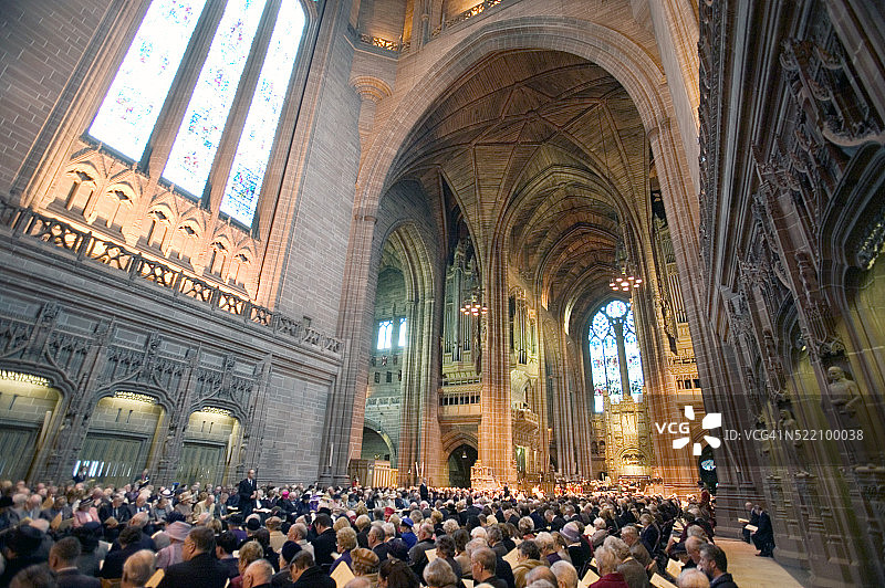 利物浦圣公会大教堂的濯足节礼拜图片素材