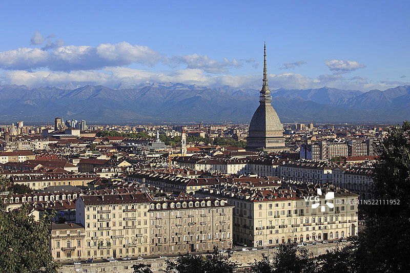 都灵安托内利尖塔全景图片素材