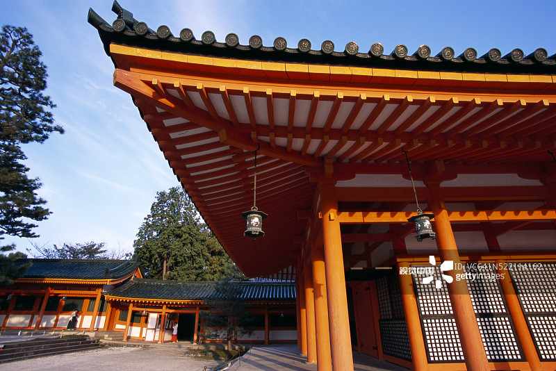 寺庙屋檐下的灯笼图片素材
