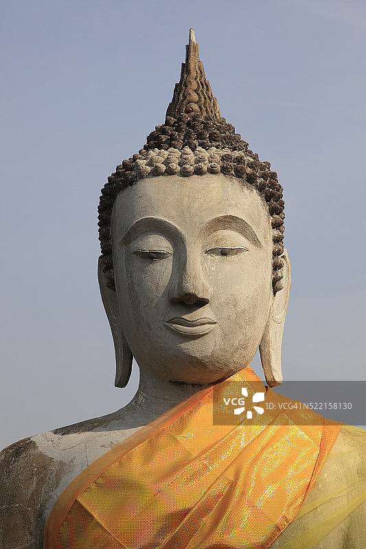 泰国阿瑜陀耶崖差蒙空寺佛像图片素材
