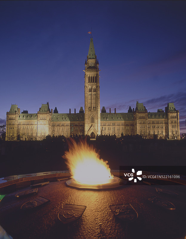 渥太华的加拿大国会大厦图片素材