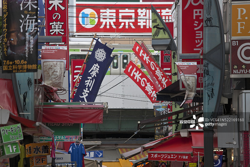 日本东京御徒町车站的街头市场图片素材