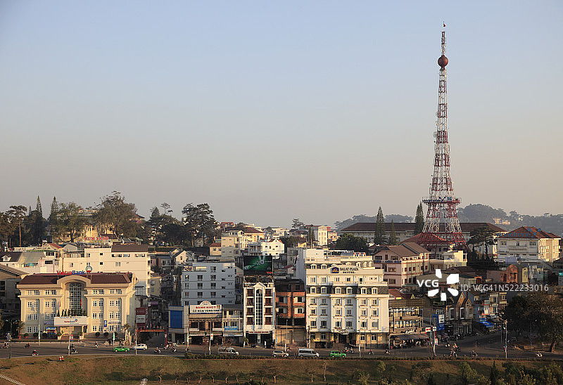 越南大叻天际线全景图片素材