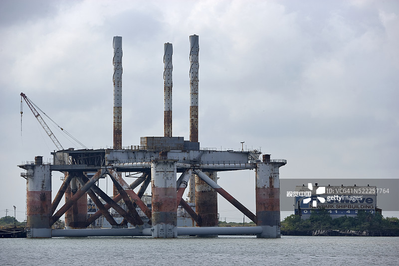 加尔维斯顿的石油平台图片素材