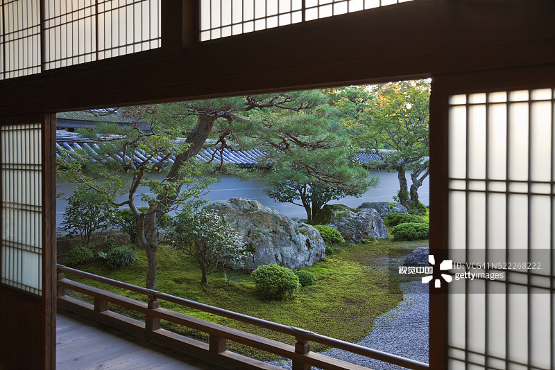 日本京都南禅寺的北条庭园阳台图片素材