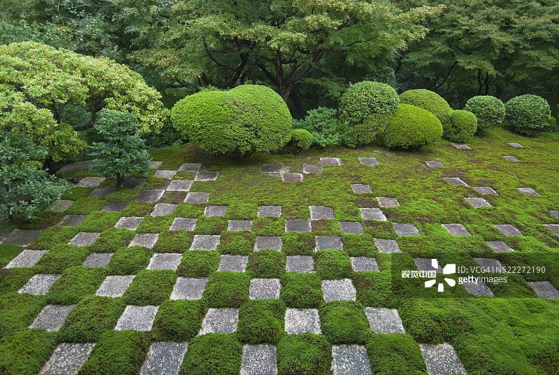 日本京都东福寺重森三玲禅意园林图片素材