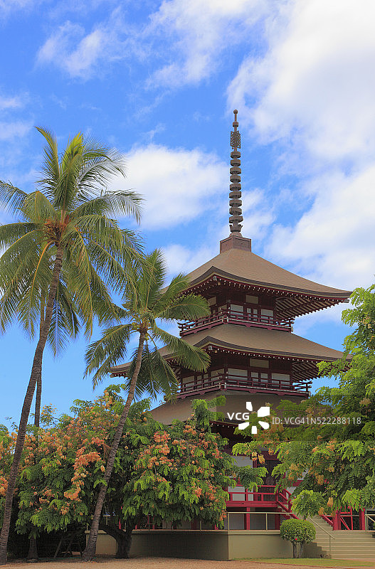 夏威夷毛伊岛拉海纳净土宗布道所日式佛寺图片素材