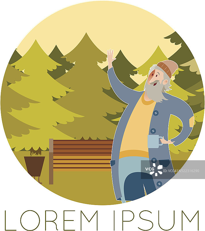 卡通流浪汉banner图片素材