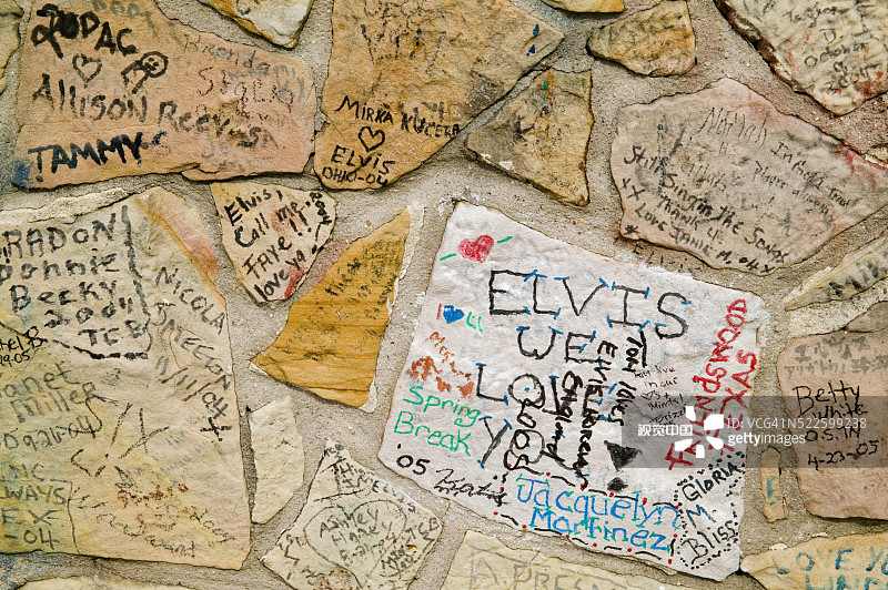 在雅园外墙上给埃尔维斯的消息图片素材