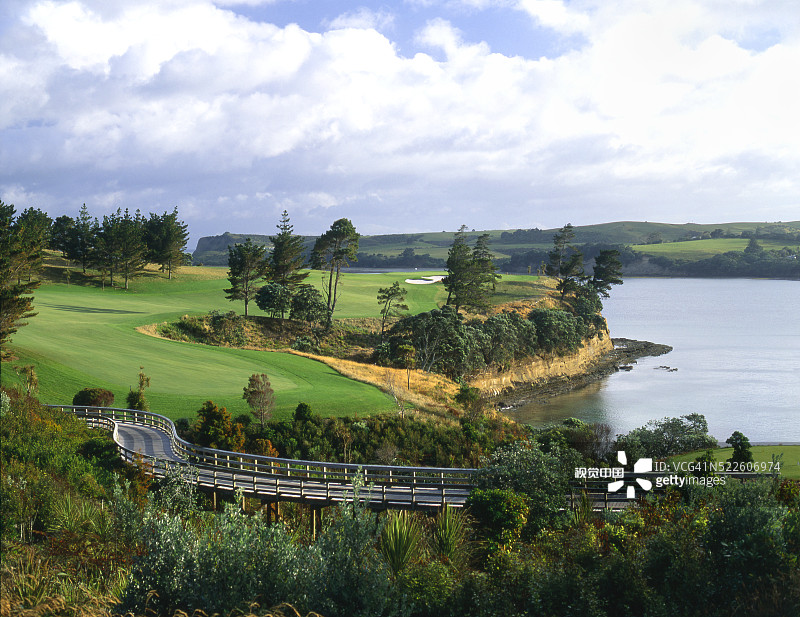 新西兰海湾港乡村俱乐部高尔夫球场图片素材