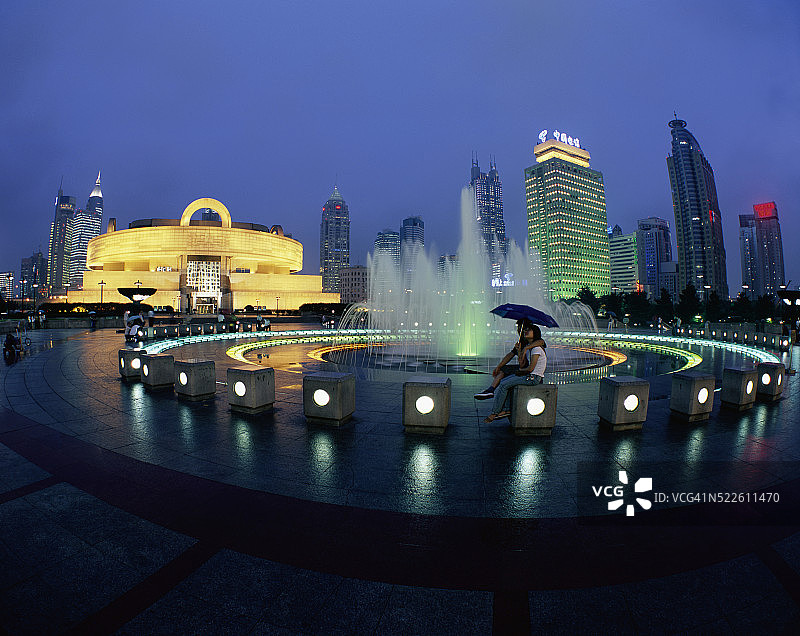 上海人民广场和上海博物馆图片素材