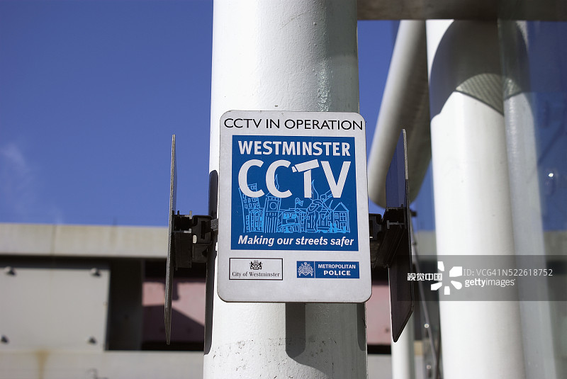 伦敦闭路电视监控运行标志图片素材