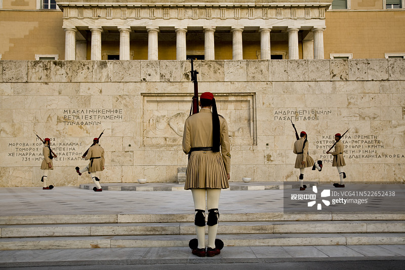 雅典无名战士墓前的卫兵图片素材