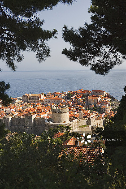 明阙塔要塞和杜布罗夫尼克老城图片素材