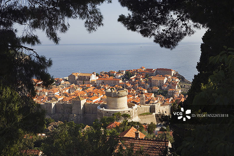 明阙塔要塞和杜布罗夫尼克老城图片素材