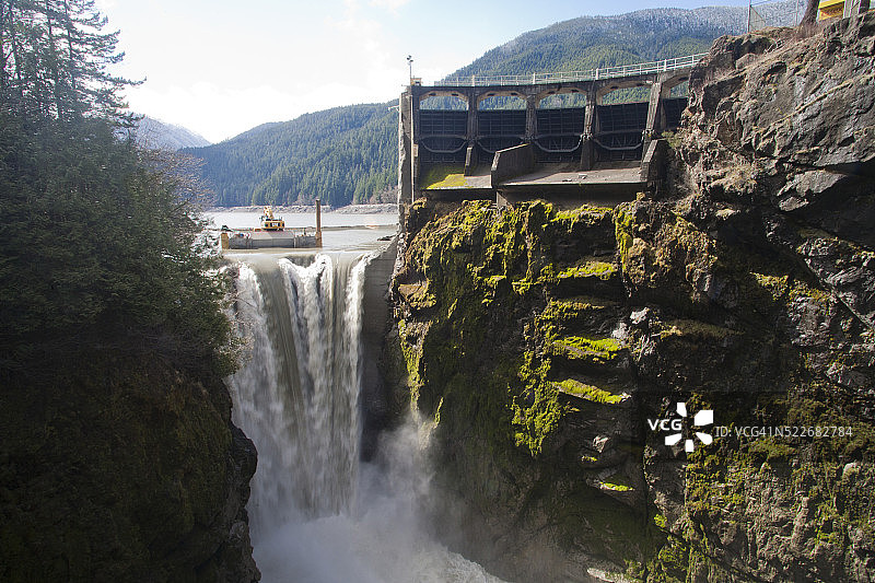 埃尔瓦河修复：格兰斯峡谷大坝图片素材