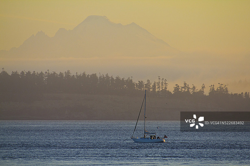 汤森港，贝克山，普吉特海湾图片素材