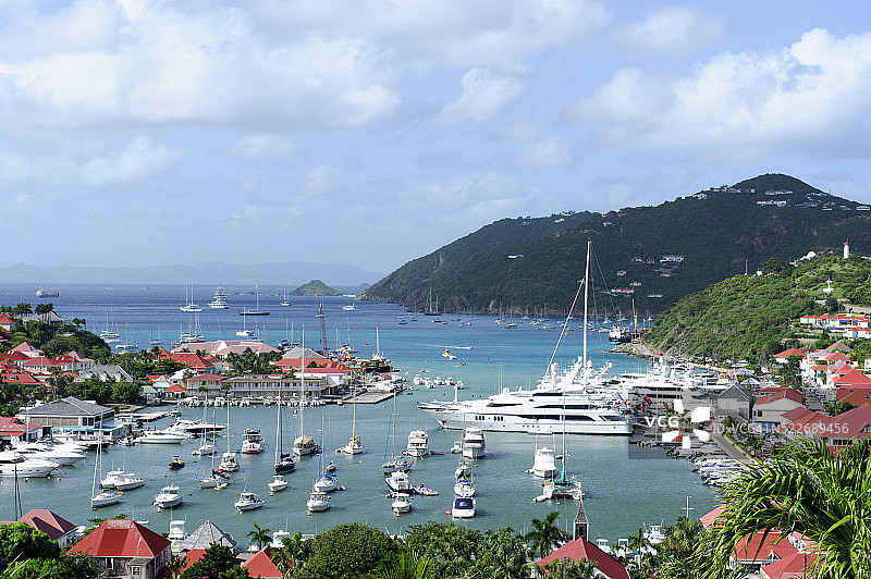 圣巴特岛港口景色图片素材