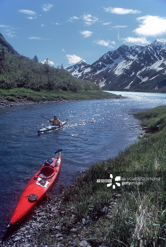 阿拉斯加，海上皮划艇，基奈峡湾国家公园图片素材
