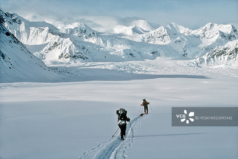 阿拉斯加德纳里国家公园滑雪者图片素材