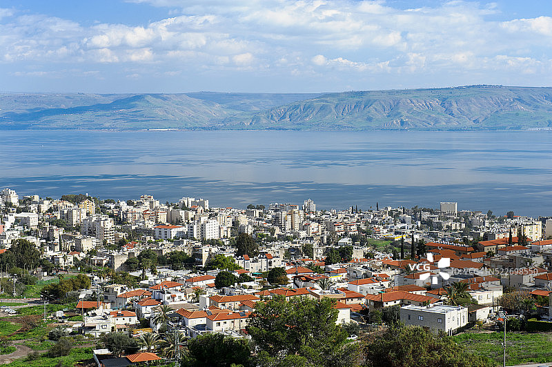 戈兰高地的太巴列湖图片素材