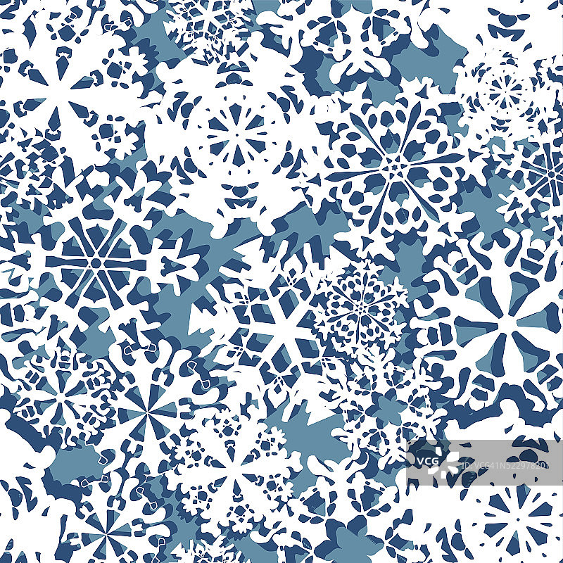 雪花冬季无缝纹理图片素材