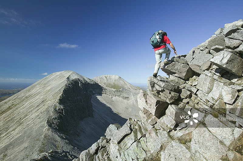 在福伊纳文山攀岩图片素材