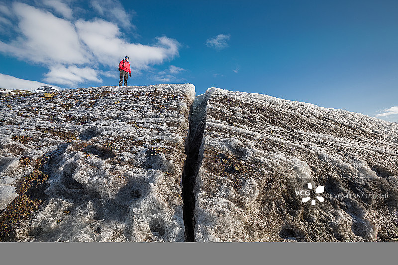 探索冰岛斯卡夫塔费尔国家公园的斯维纳山冰川图片素材