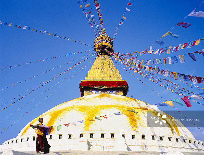 尼泊尔加德满都博达哈大佛塔图片素材