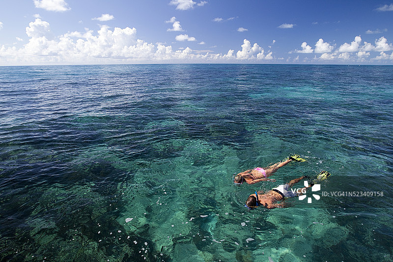 漂浮在珊瑚礁之上图片素材