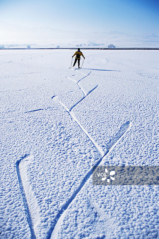 贝尔河上的北欧式滑雪图片素材