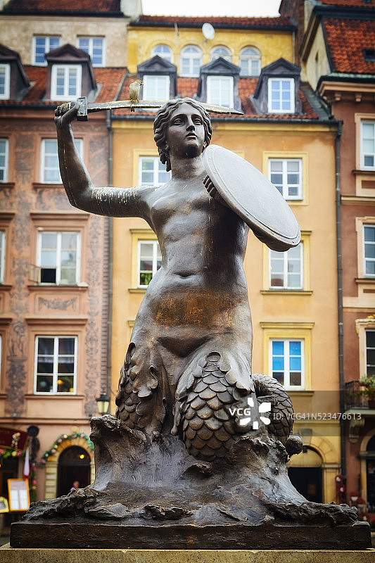 华沙美人鱼纪念碑图片素材