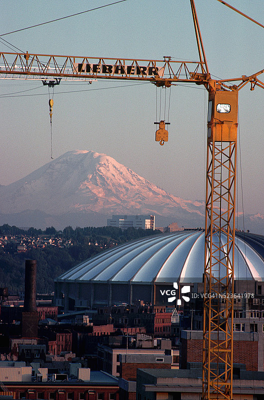 西雅图的工业起重机图片素材