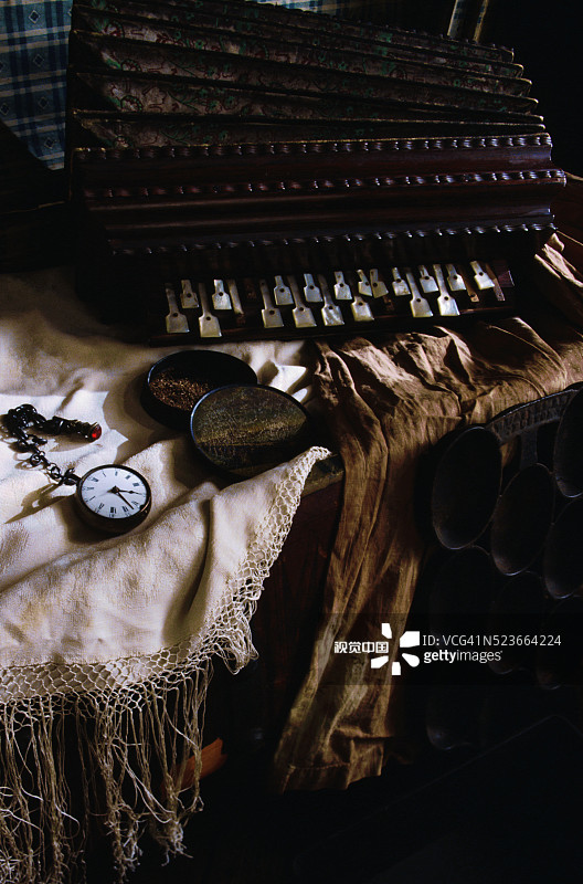 俄勒冈小径先驱者使用的手工艺品展览图片素材