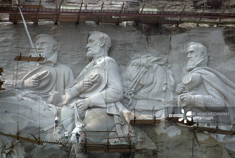 石山公园邦联纪念雕刻的工人图片素材