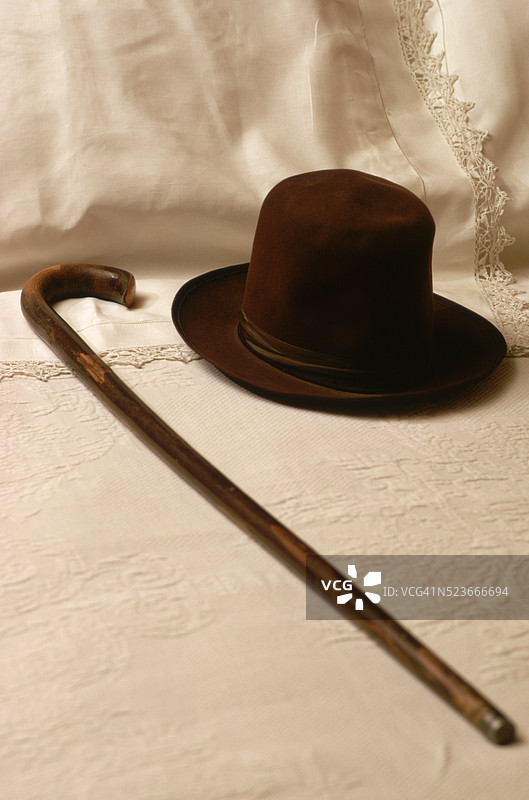 布里格姆·杨的帽子和手杖图片素材