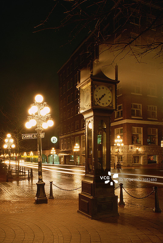 温哥华盖士镇的街头时钟图片素材