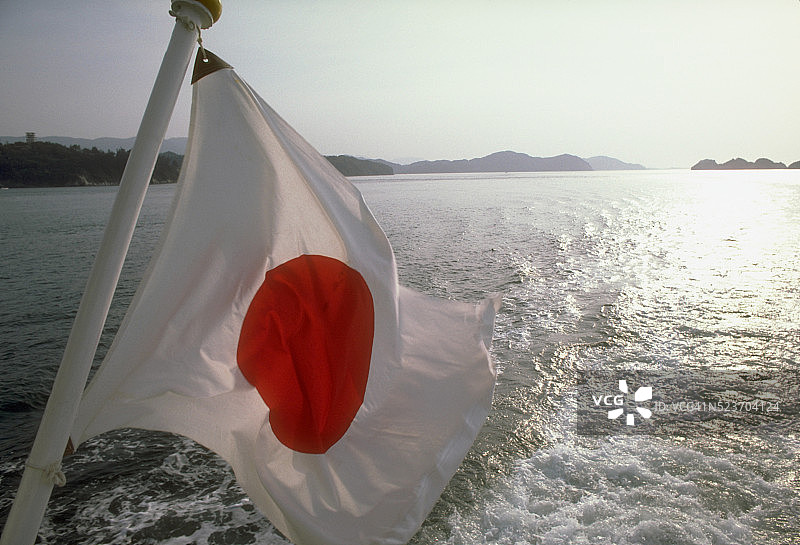 日本国旗和鸟羽湾图片素材